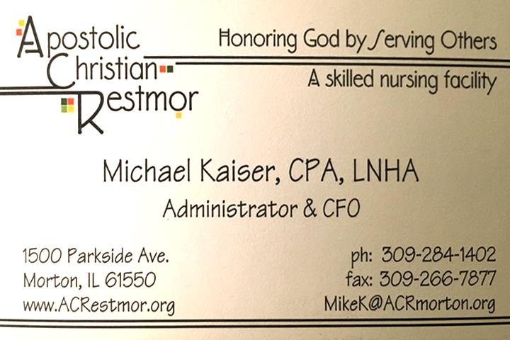 APOSTOLIC CHRISTIAN RESTMOR nursing home in MORTON, IL - Photo 2 of 2